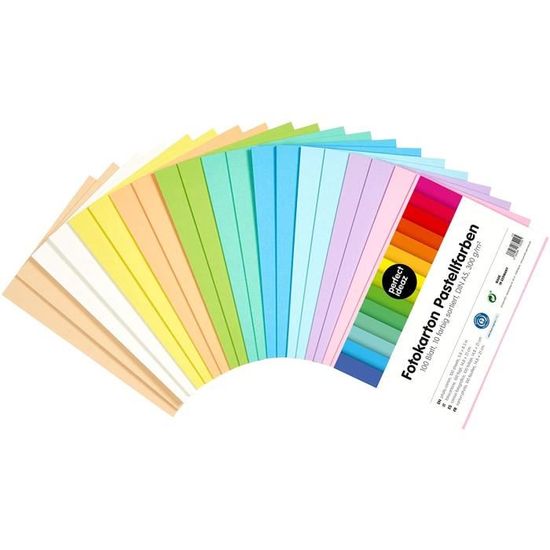 perfect ideaz 50 feuilles A4 de carton photo, de carton de bricolage, teinté dans la masse, en 10 coloris différents, grammage 300 g/m², feuilles à qualité élevé perfect ideaz 50 feuilles A4 de carton photo, de carton de bricolage, teinté dans la masse, en 10 coloris différents, grammage 300 g/m², feuilles à qualité élevé
