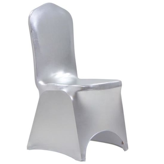 Joli & Mode 8134 - Lot de 25 Housses extensibles de chaise Design Moderne - Argenté