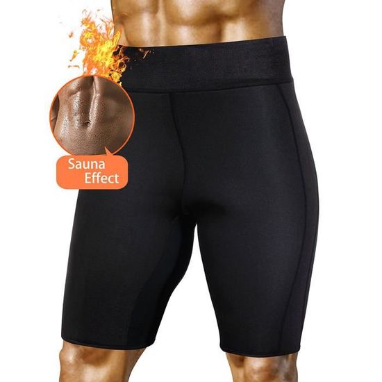 Short De Sauna Homme GENEMEN - Compression, Contrôle Ventre, Gainant, Pour Fitness & Transpiration