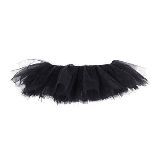 Lot De 2 Jupes Tutu Courtes En Tulle Pour Femme De 28 Cm, Jupe De Couloir à 5 Couches, Tutu Bouffant élastique Bouffant, Costume D'Halloween Des Années 80, 6 Noir (tour De