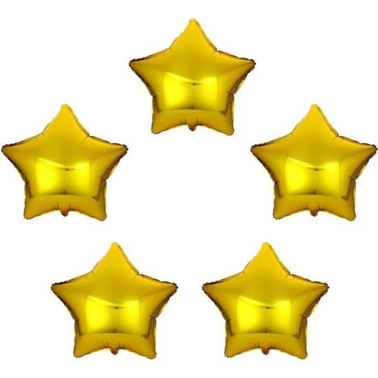 Lot De 2 Ballons En Feuille (foil) En Forme D'étoile Dorée - 18 Pouces (env. 46 Cm) - Neufs