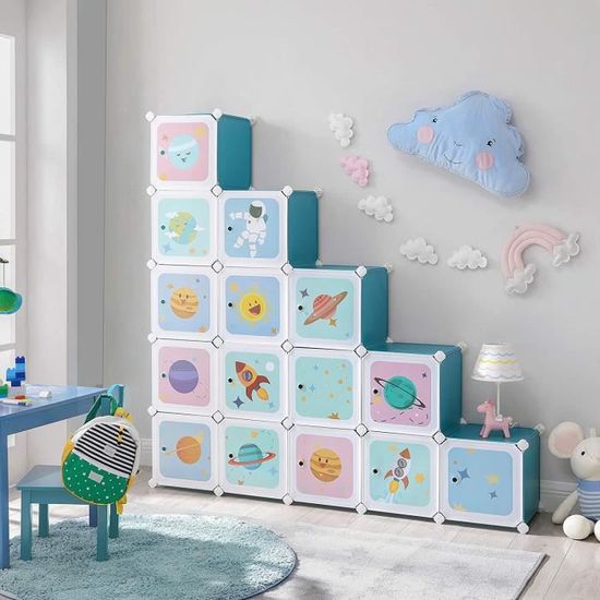 EAMADE Meuble de Rangement Enfant 8 Cubes, Modulable Enfants avec