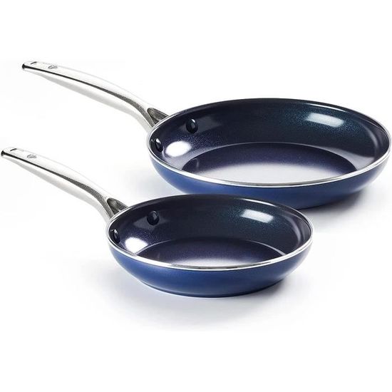 Set de 2 Poêles à Frire Induction 20-24cm Aluminium Forgé, Antiadhésif sans PFOA