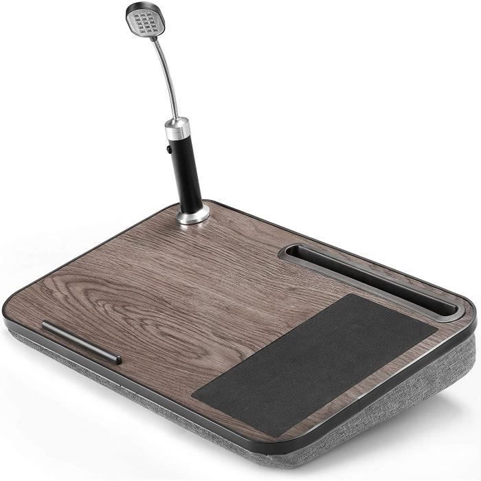 Jusquà 17 Bureau Portable avec Deux Tapis De Souris et Poignée Portable Genoux-Table pour Ordinateurs ASHINER Plateau de lit pour Ordinateur Portable avec Coussin Souple 