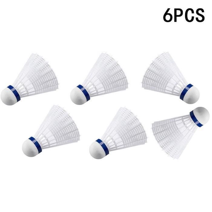 Volants Standard badminton boule pour Sport Entraînement Compétition 6pcs Couleur blanc