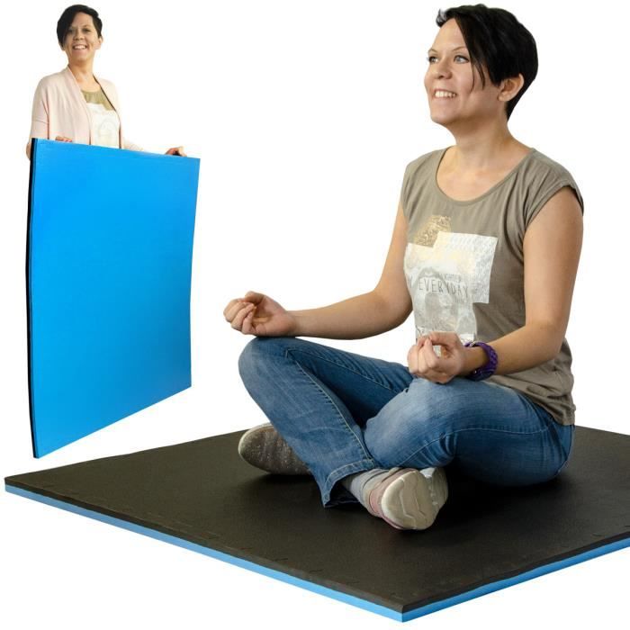Tapis Puzzle en mousse EVA 1x1m + cadre - infiniment extensible avec d'autres tapis - epaisseur 25mm - pour sport yoga - 2 couleurs