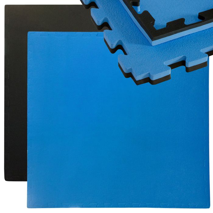 Tapis Puzzle en mousse EVA 1x1m + cadre - infiniment extensible avec d'autres tapis - epaisseur 25mm - pour sport yoga - 2 couleurs