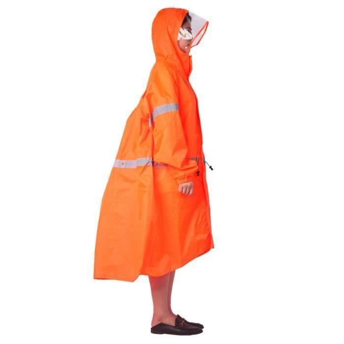 Vêtements De Pluie Poncho Pour Randonnée Camping En Plein Air Taille M - Orange