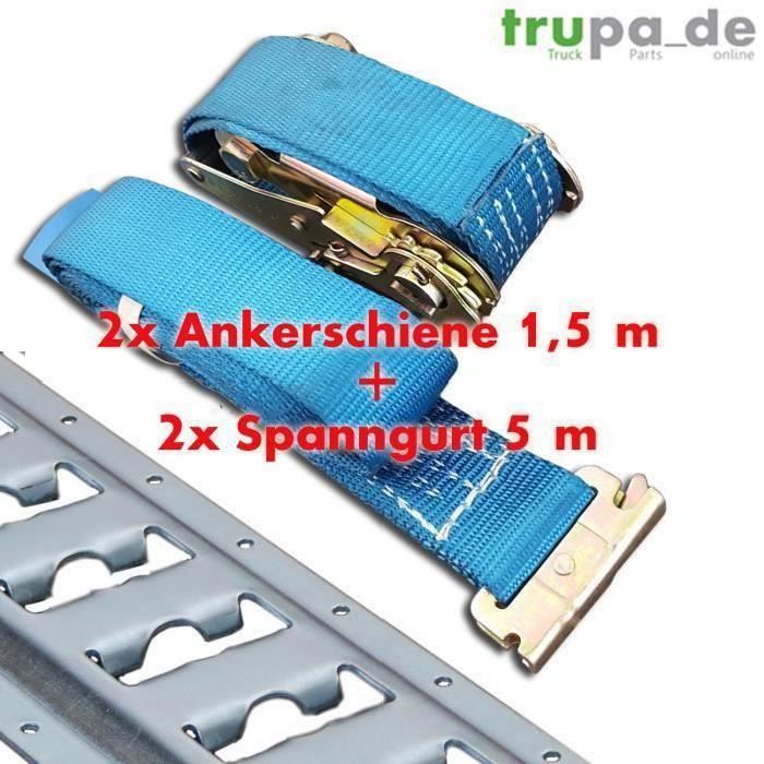 Set de 2 rails d'arrimage 1,5m + 2 sangles 5m !