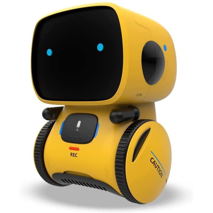 Intelligent Robot Enfants Jouets Robot Interactif Robot Jouet Educatif Cadeaux pour Garçon Fille (Jaune) A61