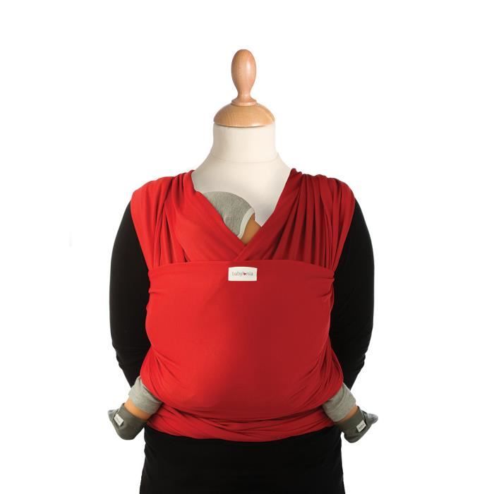 Écharpe De Portage - Babylonia Baby Carriers - Modèle TRICOT-SLEN COOL - Porte-Bébé Sans Noeud - 100% Coton Organique - Ribbon Red