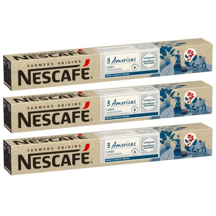 [Lot de 3] NESCAFE FARMERS ORIGINS Café 3 Americas Approved for Nespresso - 10 capsules