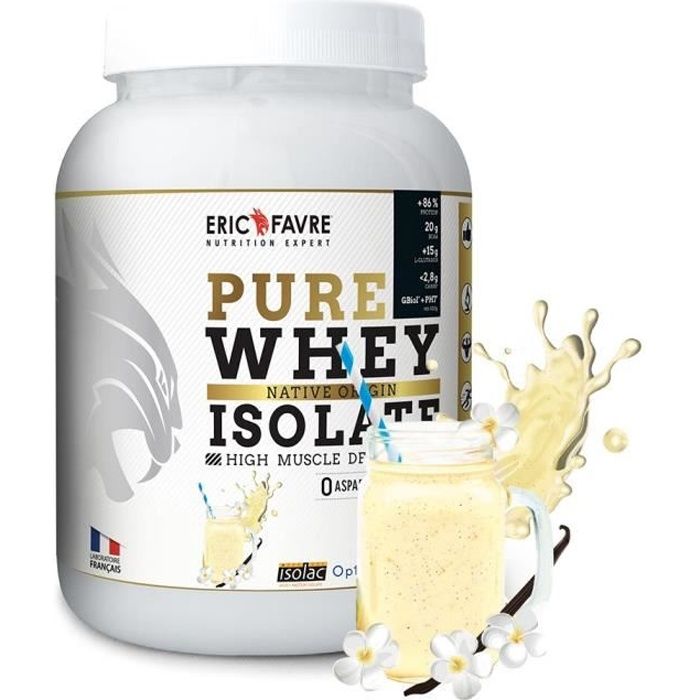 Eric Favre - Pure Whey Protein Native 100% Isolate - Proteines - Vanille - 2kg