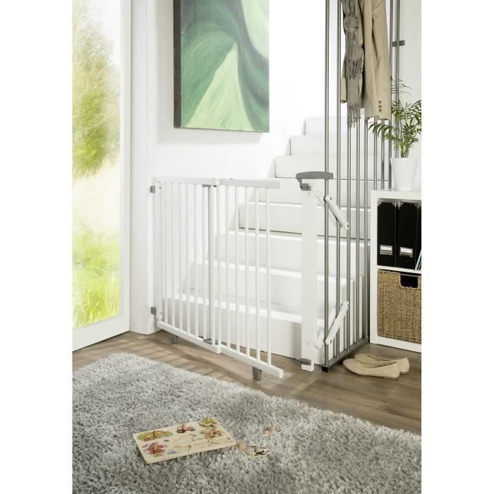 Barrière de sécurité enfant extensible Barrière d'escalier fermeture facile  H.84 x l.140 cm