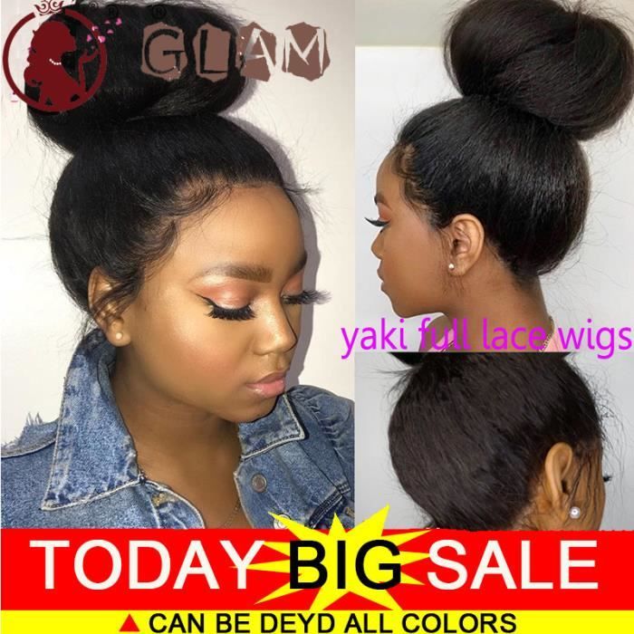 perruque femme YAKI full lace wig REMY cheveux naturel brésilienne cheveux 100% mèche humains 24pouces(60cm)