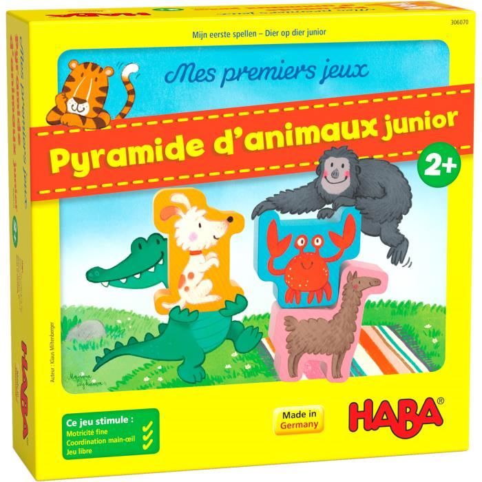 HABA - Mes premiers jeux - Pyramide d'Animaux Junior - Jeu d'adresse - 2 ans et plus, 306070