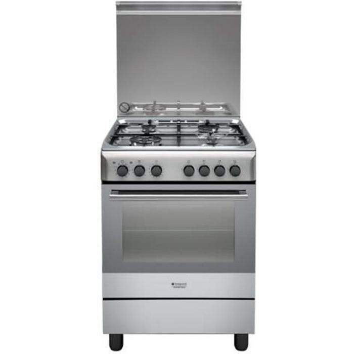 Hotpoint Ariston H6TMH2AF (X) IT Cuisinière pose libre largeur : 60 cm profondeur : 60 cm hauteur : 85 cm avec système…