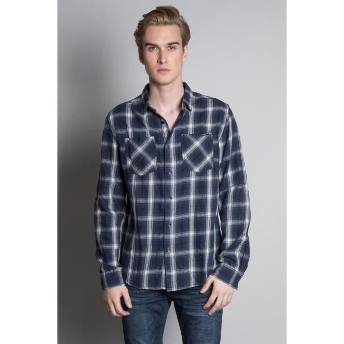 DEELUXE Chemise à carreaux en coton TOPOLA Navy