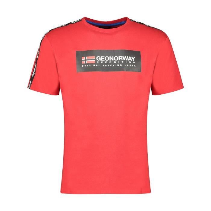 Tshirt Homme Geographical Norway Jathlete Rouge