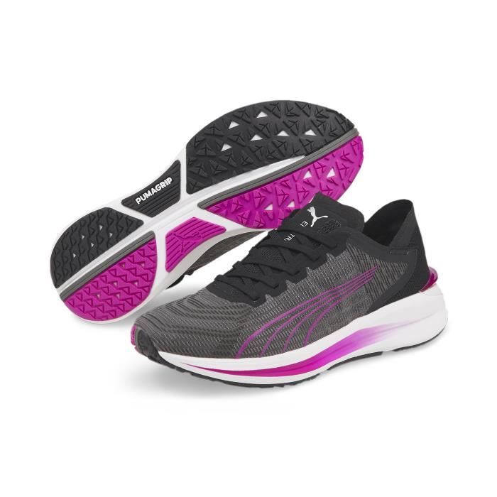 Chaussures de running de running femme Puma Electrify Nitro - noir/gris foncé/violet - 37