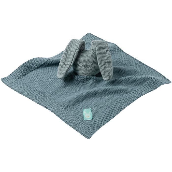 NATTOU Lapidou Doudou tricot - 42 x 42 cm Vert de gris