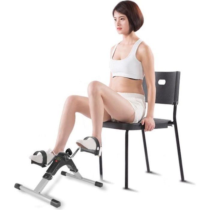 Pédalier Mini Vélo d’Appartement Pliable Trainer Stepper Fitness Avec Écrant LCD