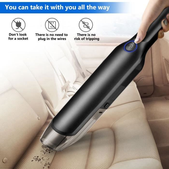 Aspirateur de Voiture, Aspirateur Portable, Aspirateur à Main Haute Puissance, Aspirateur à Main pour Voiture sans Fil,Recharger