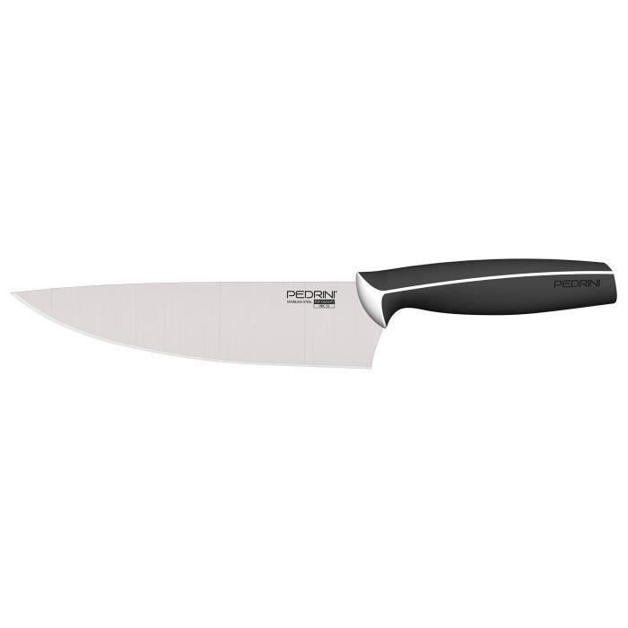 Pedrini Master Couteau Chef, acier inoxydable, noir