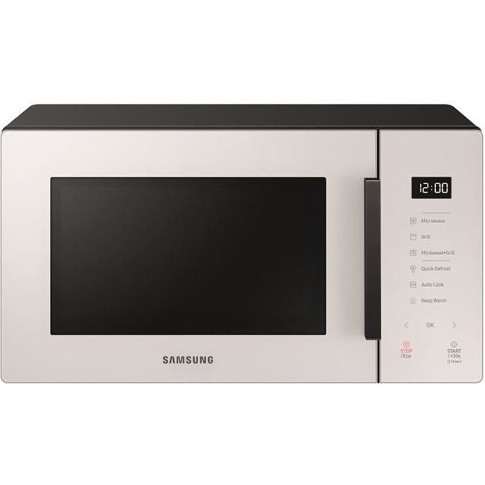 SAMSUNG Micro-ondes Verre Design MG23T5018G avec Gril et Capacité de Cuisson à la Vapeur 23 Litres Puissance 1250 Watt Couleur Porce
