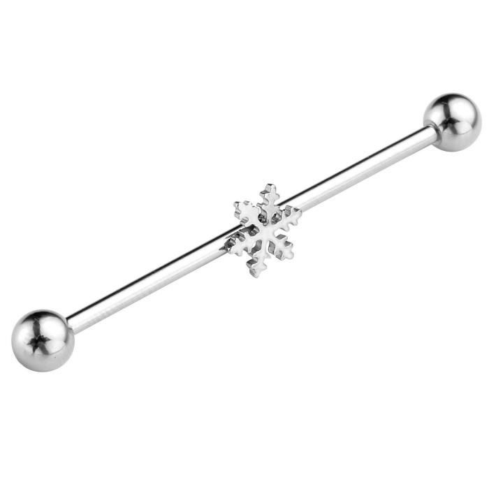 1 Pcs 1.6mm Longue Boucle d' Hélix Cartilage Flocon de Neige Piercing Boucle d'oreille Tragus Cartilage Barre Acier Inoxydable
