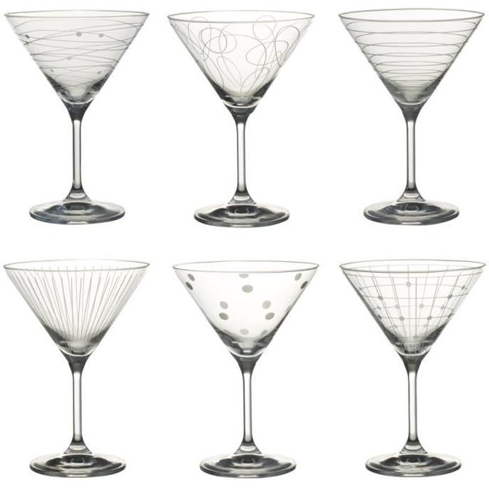 COFFRET DE 6 VERRES COCKTAIL GRAPHIK 35 CL NEURE NEUTRE