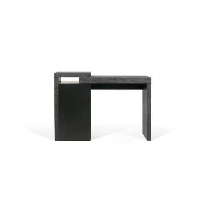 Bureau DETROIT Aspect béton et noir laqué TEMAHOME