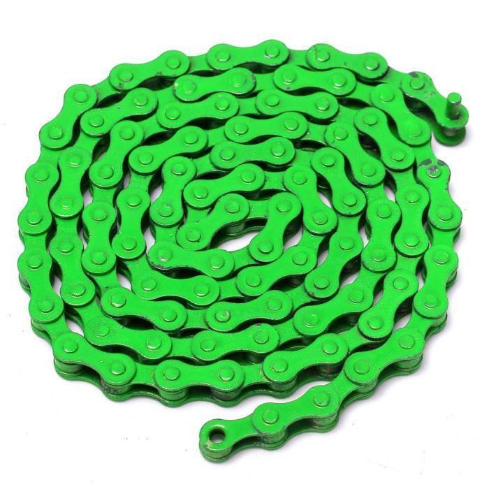 TEMPSA Chaîne de Vélo Fixed gear Route VTT Piste Vitesse Unique Pignon Fixe 1/2 pouce x 1/8 pouce VERT