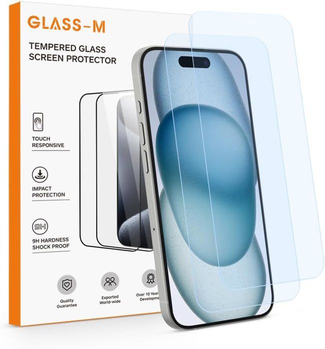 3 Protections D'écran En Verre Trempé Anti-lumière Bleue Pour IPhone - Compatible IPhone 11 à 15 Pro Max, Transparent, Fabriqué En Chine