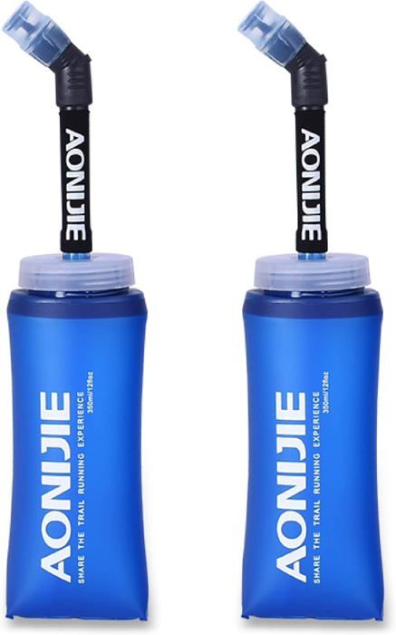 Anseom Gourde Souple, Gourde Sport Pliable Flasque Running avec Longue Paille Hydratation Flacon Bouteille d'eau pour Running Cycling Climbing Camping Randonnée Marathon (500ml