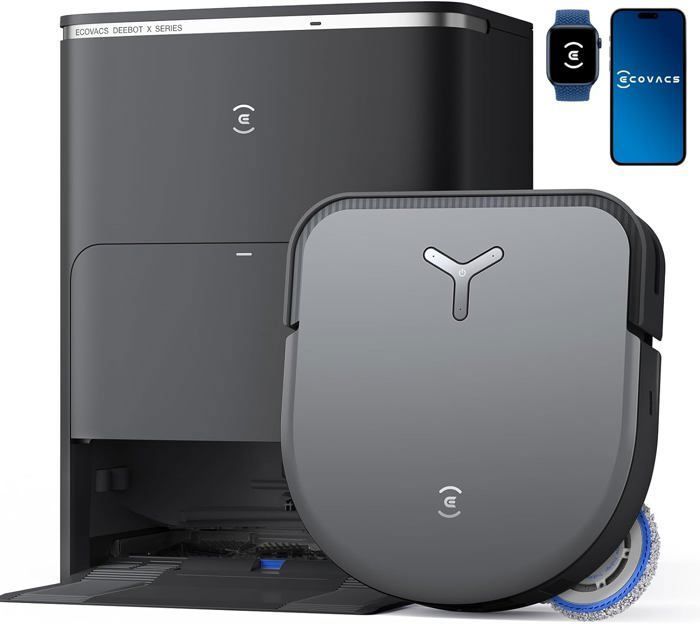 Aspirateur Robot ECOVACS DEEBOT X5 OMNI avec Station 12800Pa Brosse ZeroTangle Nettoyage Humide adaptatif TruEdge