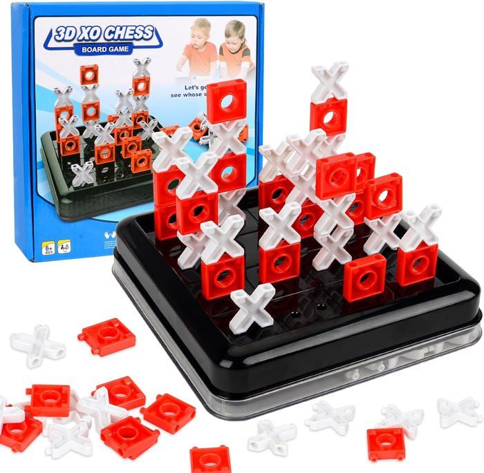Console De Jeu Portable 3-en-1 - Morpion, Mémoire, Stratégie - Pour Enfants Et Adultes, 1 à 4 Joueurs, Voyage - 3