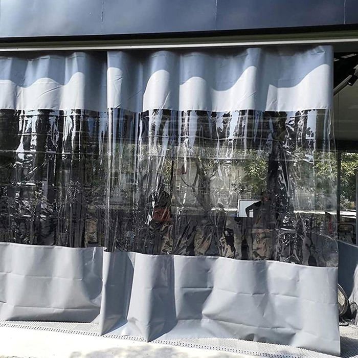 Rideau Bâche PVC Transparent Imperméable 0,3mm - Panneau Latéral Pergola Terrasse Balcon 3,2x2,5m