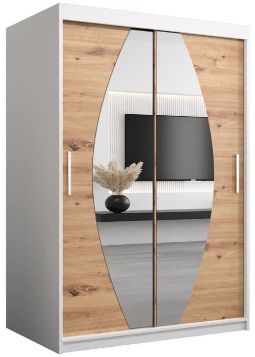 Armoire Chambre Porte Coulissante Miroir Elypse 180x240x62 Cm - Dressing 2 Portes Moderne Avec Beaucoup De Rangement