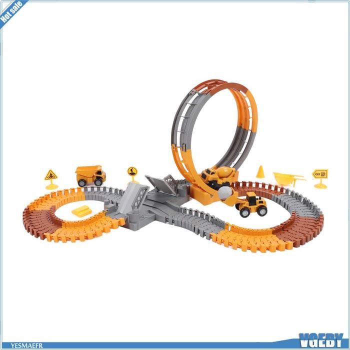 Ensembles de pistes de course pour voitures jouets, piste de voiture, voitures jouets, circuits de course et accessoires Piste de course électrique, piste de course électrique double incluant 4 Ensembles de pistes de course pour voitures jouets, piste de voiture, voitures jouets, circuits de course et accessoires Piste de course électrique, piste de course électrique double incluant 4