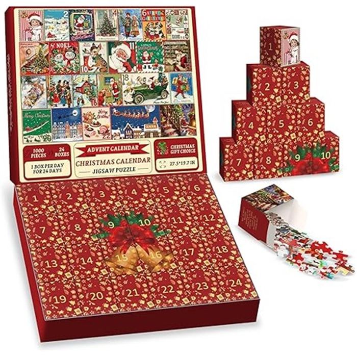 Puzzle de Noël Calendrier de l'Avent 2024 – 1008 pièces | Calendrier compte à rebours Puzzle de Noël Calendrier de l'Avent 2024 – 1008 pièces | Calendrier compte à rebours