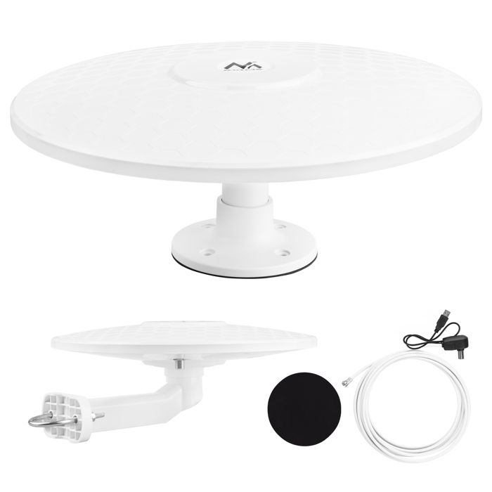 Antenne omnidirectionnelle - MACLEAN - MCTV-104 - DVB-T/T2 HEVC - Alim USB 5V - Fixation câble centrale