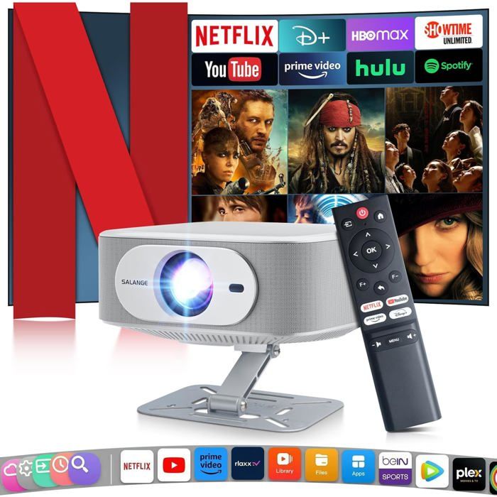Vidéoprojecteur Salange P92Max 4K Compatible Netflix WiFi Bluetooth 5.2