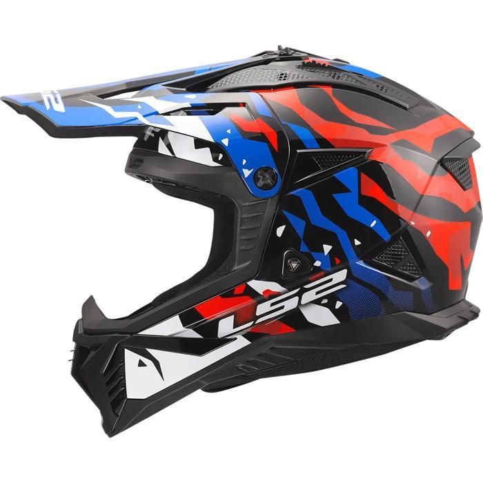 Casque Moto Cross LS2 Fast II Duck Matt H-V Orange Red - Homologué ECE 22.06