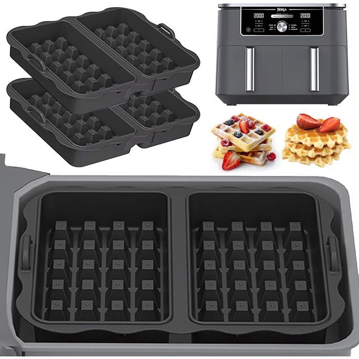 2 Pièces Inserts Gaufres Pour Ninja Air Fryer Reusable Silicone Accessoires Air Fryer Compatible Avec Ninja Af300Eu Af400Eu[C319]