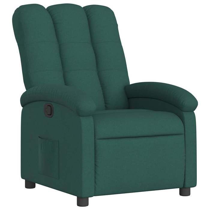 “Winter SaleTOP Fauteuil Chaise de relaxation Vert - Fauteuil inclinable Vert foncé Tissu PRO64248