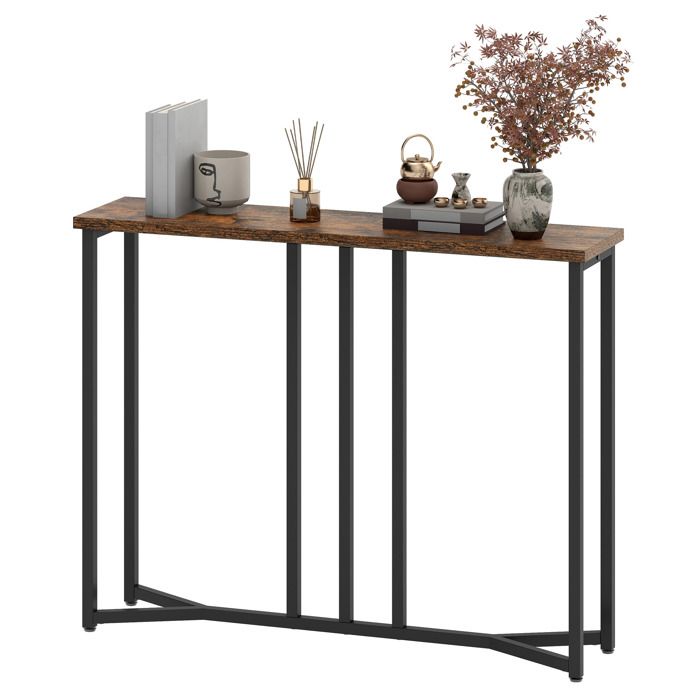 Balconera Ensemble de console deux pièces - version étroite 80 cm - marron-noir vintage