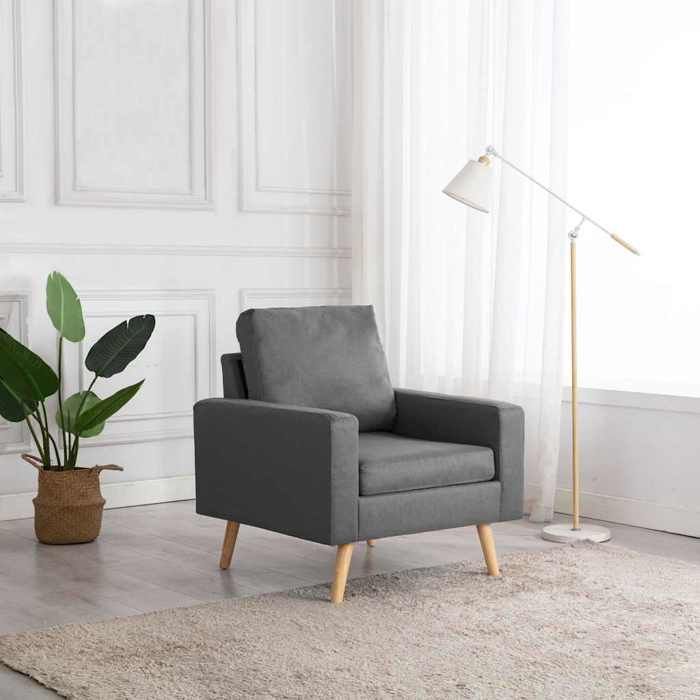 Promo 2026Chaise gris foncé tissu - Fauteuil siège salon - 77x71x80 cm 7133