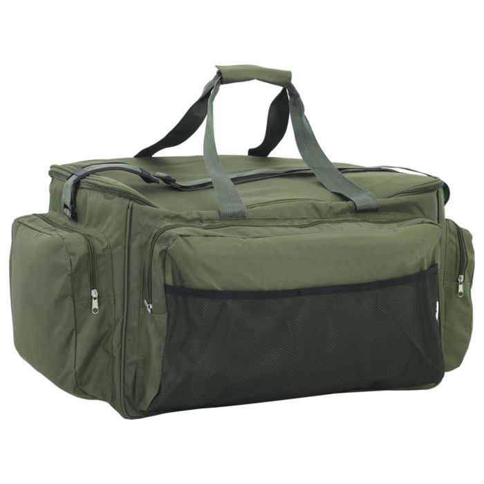 Sac de pêche imperméable - vidaXL - Tissu Oxford 600D - Revêtement PVC - 70x35x35 cm - Vert foncé - Étanche
