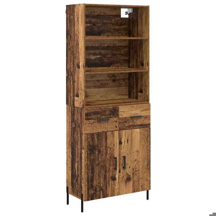 SALE 2026Buffet haut Haut Armoire - Placard vaisselier - WINWIN - Bois Ancien 69 5x32 5x180cm - bois dingénierie 46.8 Kg 3348050